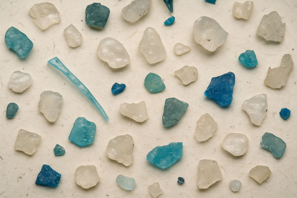 Realistic microplastics under microscope